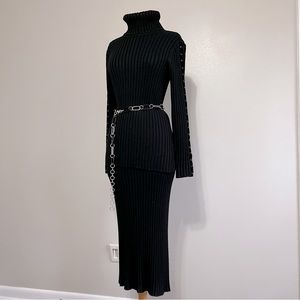Black Y2K Skirt and Sweater Set size small
